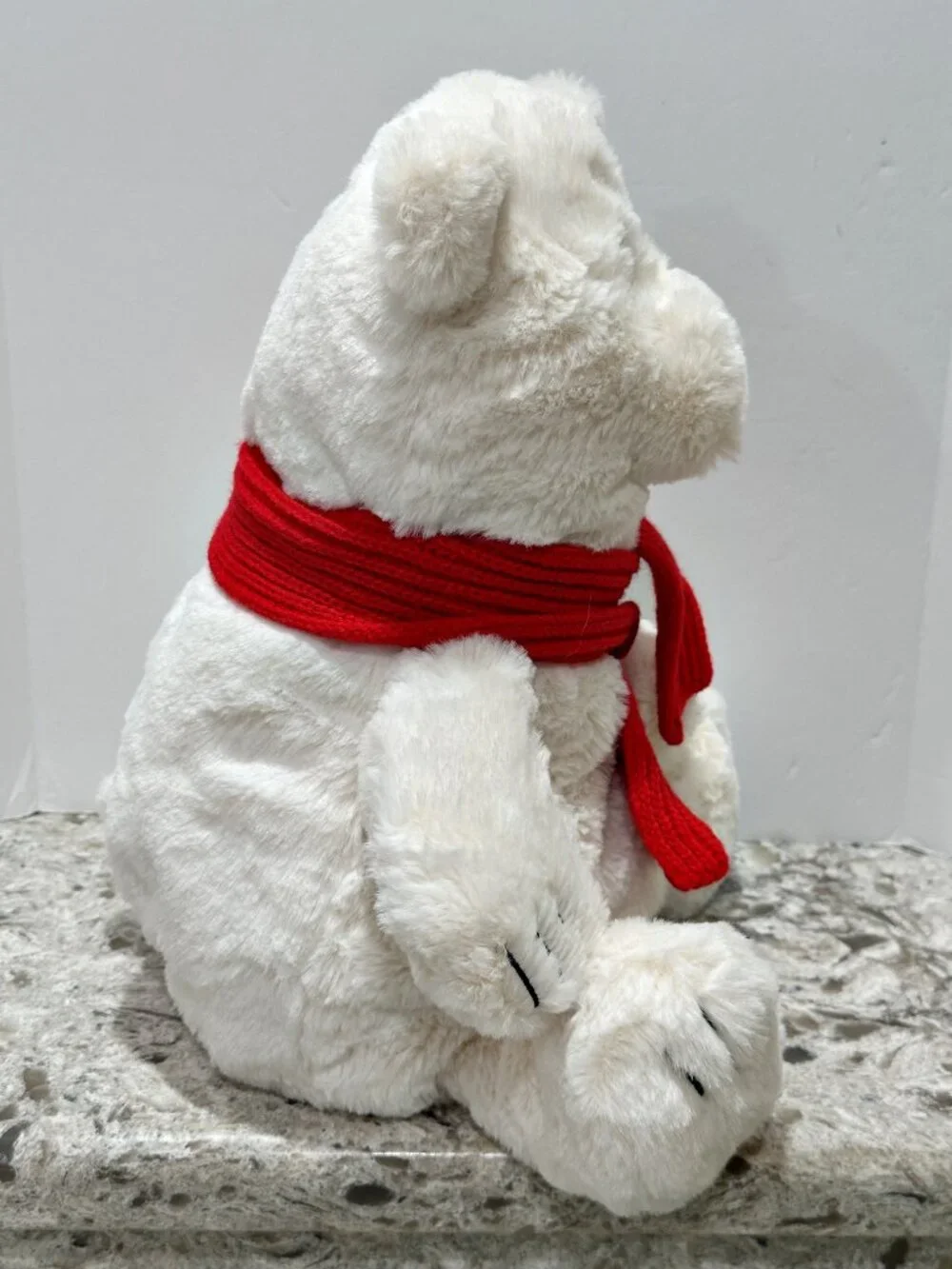 Giggle Scape White Polar Bear Plush Red Scarf Soft Stuffed Animal 15
